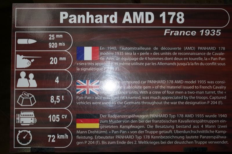 Panhard AMD 178 Information Panel