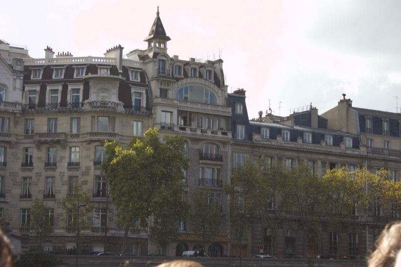 Haussmann Building Along Seine River Paris