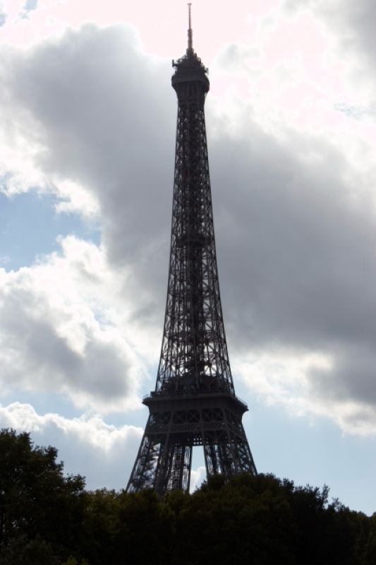 Eiffel Tower Under Cloudy Sky