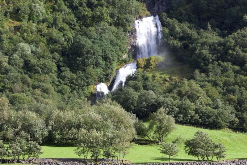 Twin Waterfalls in Lush Green Valley