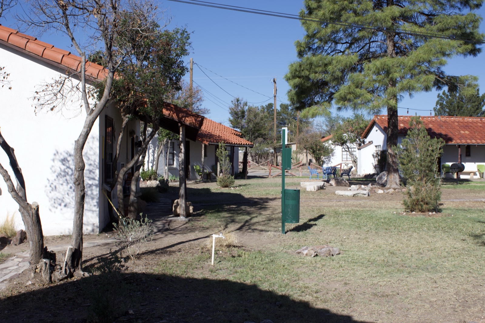 Rural White Houses With Red Roofs