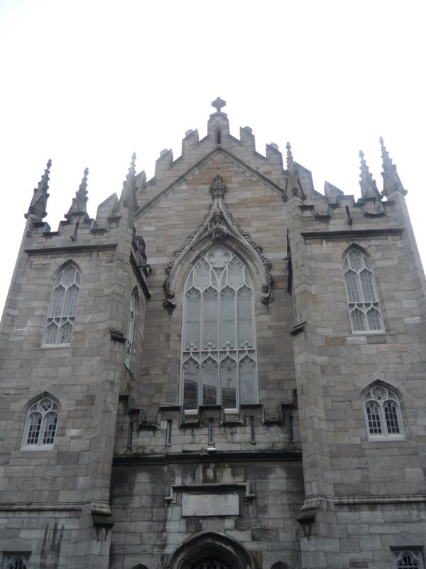 Gothic stone cathedral facade Dublin