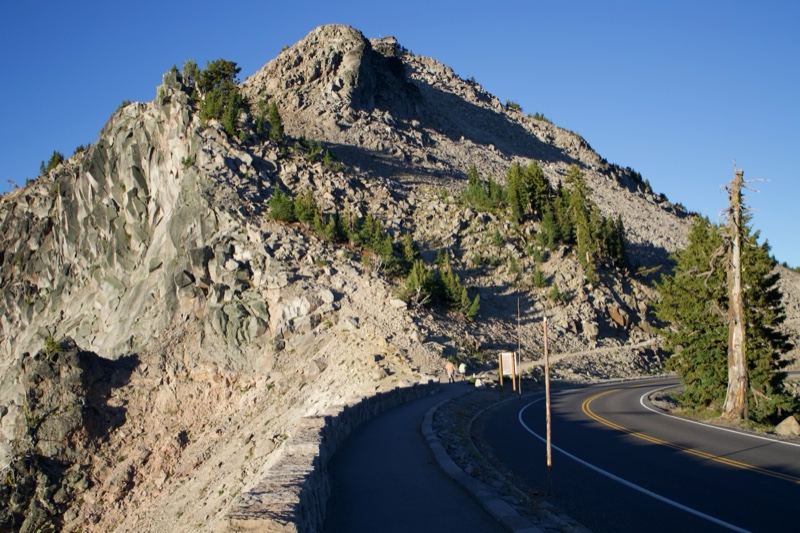Mountain Road Winding Along Cliff