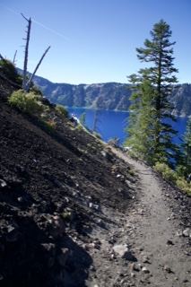 Trail overlooking Crater Lake caldera