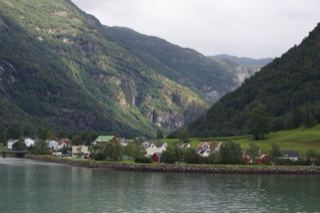 Fjord Village Between Green Mountains