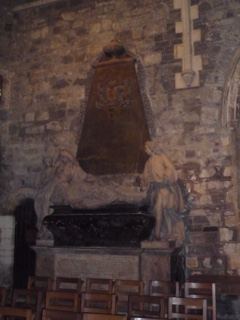 Stone Church Interior Tomb Statue