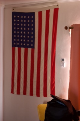 American Flag Hanging Indoors