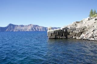 Rocky Cliff Overlooking Blue Lake
