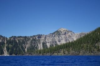 Mountain Overlooking Deep Blue Lake