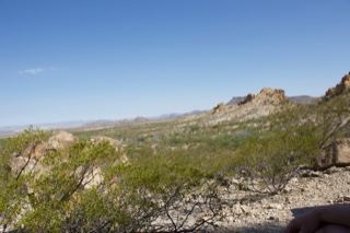 Arid Desert Landscape with Rocky Outcrops