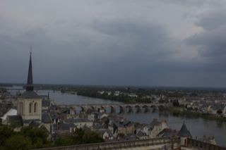 River Town Under Overcast Sky