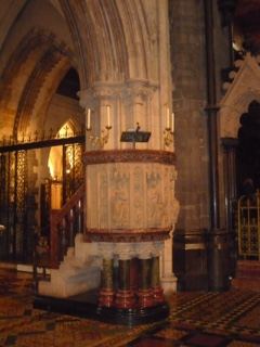 Gothic Cathedral Interior Column Pulpit