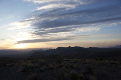 Desert Mountain Sunset Silhouette