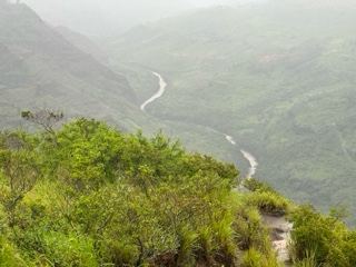 Misty Mountain Valley With Winding River
