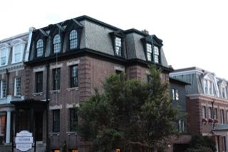 Brick Mansard Building Urban Street