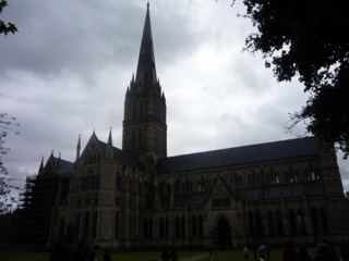 Salisbury Cathedral Spire Under Overcast Sky