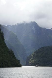 Fjord Mountains Under Overcast Sky
