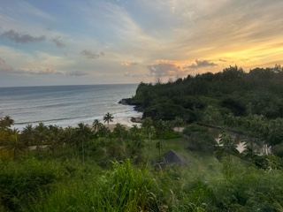 Tropical Coast Sunset Over Ocean