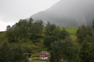 Misty Mountain Valley Red Cabin