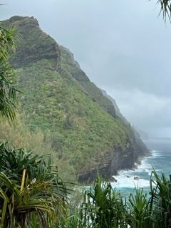 Misty Coastal Cliff Over Ocean Waves