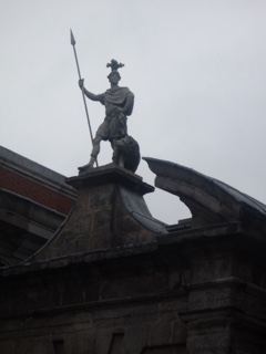 Statue on Rooftop Pediment