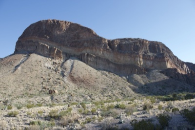 Desert Mountain with Layered Rock Formation