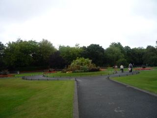Park Pathway Under Overcast Sky