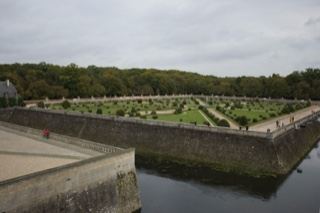Formal garden with stone ramparts and moat