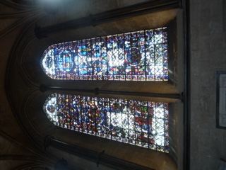 Stained Glass Windows in Cathedral Interior