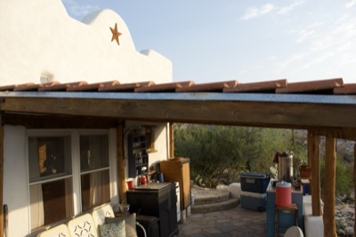 Southwestern Adobe Patio With Star Emblem