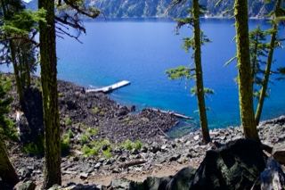 Crater Lake Rocky Shore View