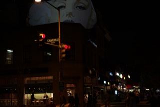 Night Projection Face on Building