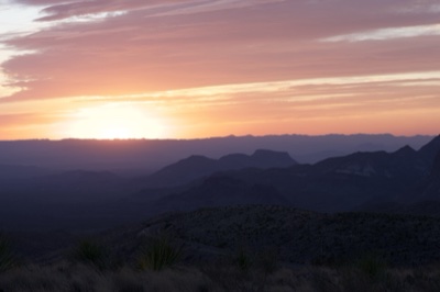 Sunset Over Desert Mountains