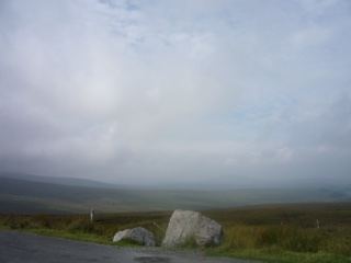 Moorland Road With Large Boulders