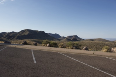 Empty Desert Parking Lot Overlook