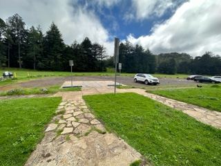 Park Parking Area With Stone Path