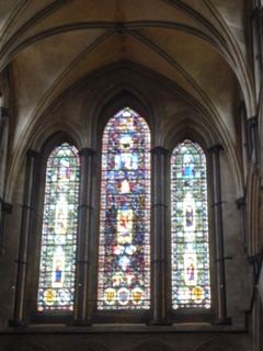 Gothic stained glass windows interior