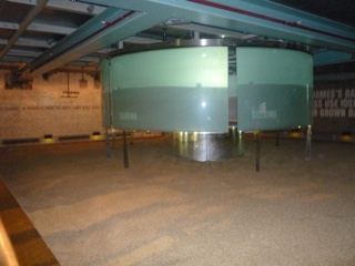 Suspended cylinder over malted barley floor