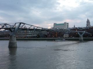 Millennium Bridge over River Thames London