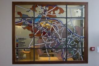 Stained Glass Railway Map Window Panel