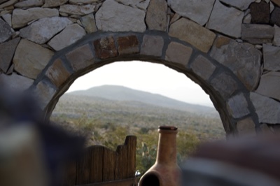 Stone Arch Over Desert Landscape View