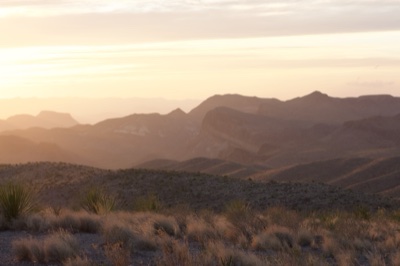 Desert Mountain Range at Sunset