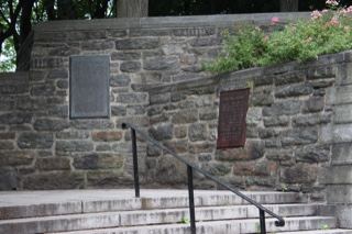 Stone Wall Steps with Memorial Plaques