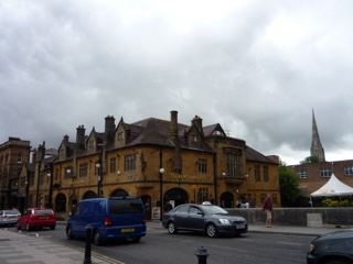 Historic Yellow Building on Overcast Street
