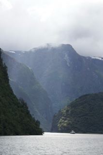 Fjord Mountains Under Overcast Sky
