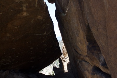 Narrow Rock Crevice Between Boulders