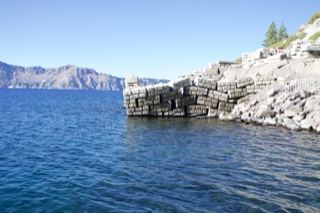 Lake Shore Rocky Outcrop Mountains