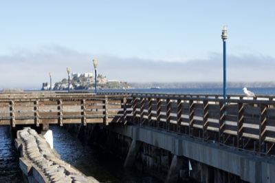 Pier View of Alcatraz Island