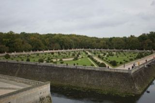Formal garden viewed from moat wall