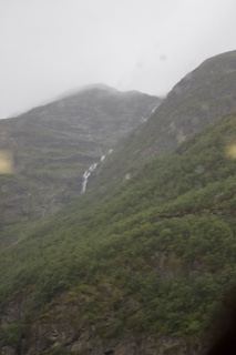 Mountain Fjord Waterfall Misty View